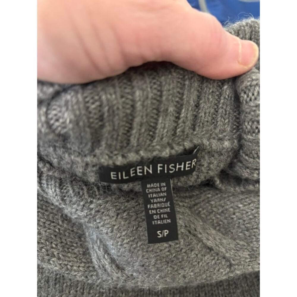 Eileen Fisher Sweater Alpaca Silk Turtleneck Boxy Oversized Small - Picture 4 of 8